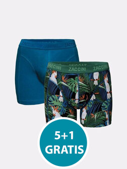 Zaccini 2-pack boxershorts tropical forest Voordeelpakket