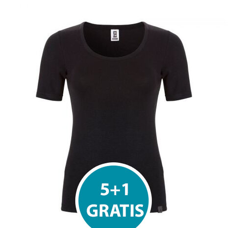 Ten Cate Dames Dames Thermo T-shirt - Zwart Voordeelpakket