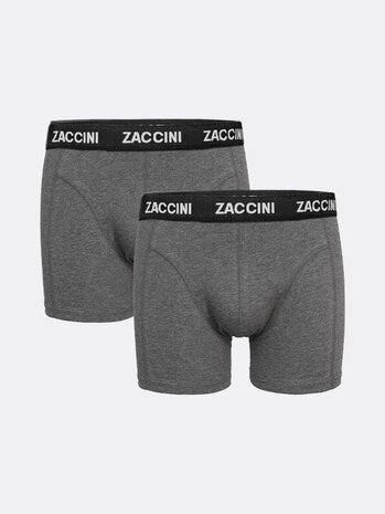 Zaccini 2- Pack Boxershorts Grey Melange Voordeelpakket