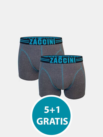 Zaccini 2- Pack Boxershorts Grey Aqua Voordeelpakket