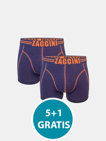 Zaccini 2- Pack Boxershorts Navy Orange Voordeelpakket